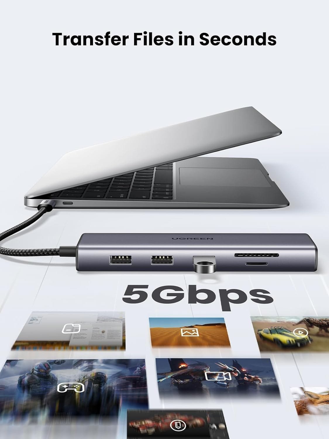 UGREEN USB-C 10-in-1 Docking Station with 4K HDMI and VGA, 1Gbps Ethernet, 100W PD, 3 USB 3.0 Ports, 3.5mm Audio Jack, SD/TF Card Slots, Multi Adapter - Image 4