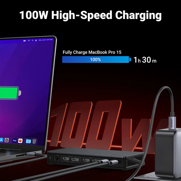 UGREEN USB-C Multi-Function 9-In-1 Docking Station - CM615 90912 - Image 3